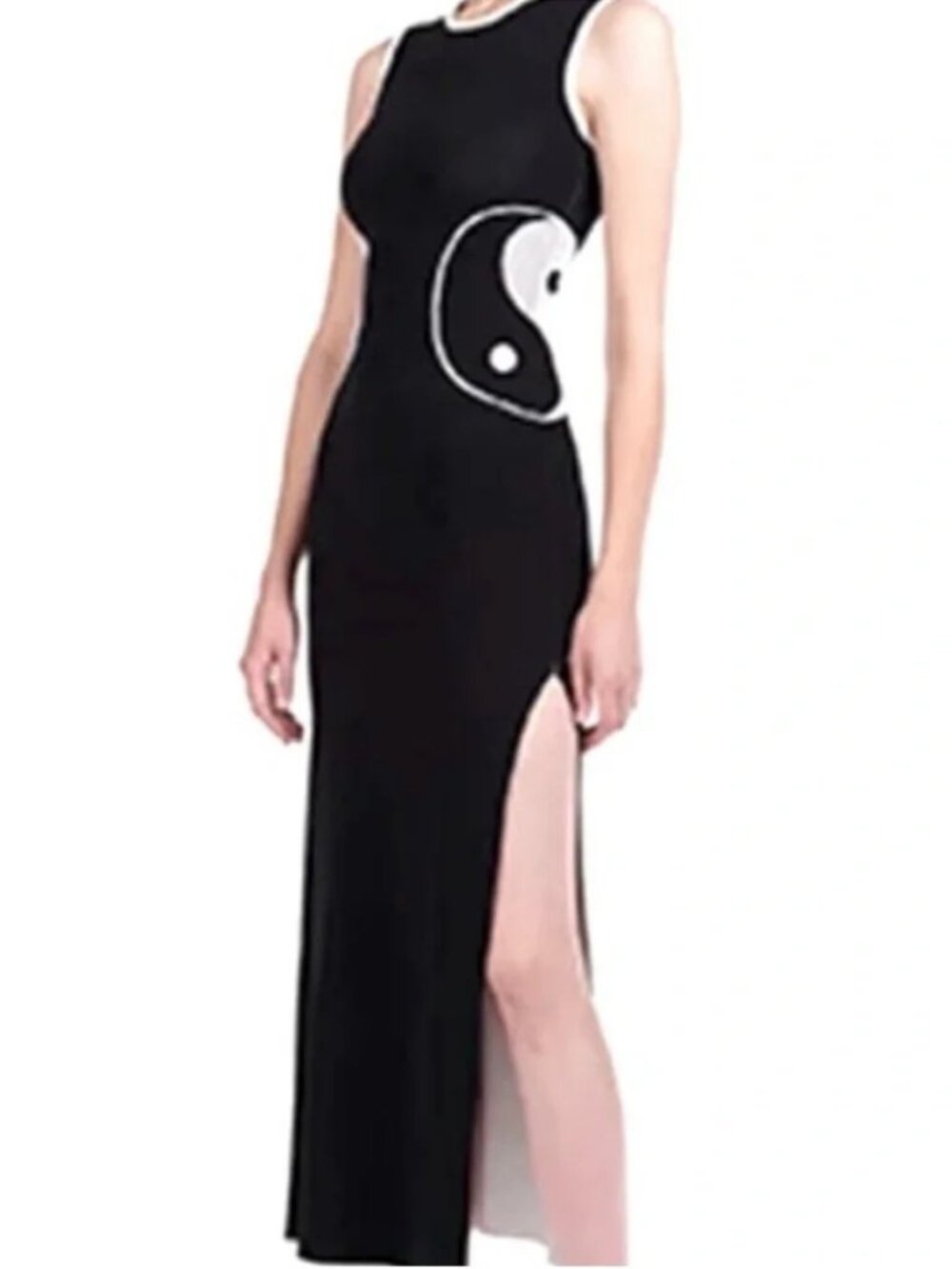 STAUD Yin-Yang Graphic Print Dress